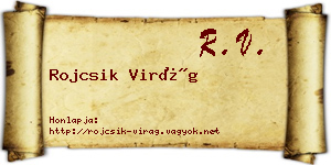 Rojcsik Virág névjegykártya